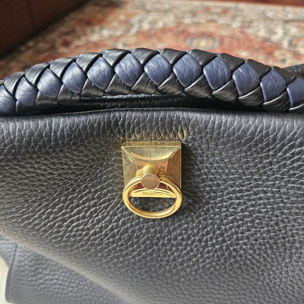 Mulberry Black Leather Shoulder Bag with Gold Hardware - Picture 2 of 10